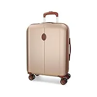 el potro ocuri valise de cabine beige 40 x 55 x 20 cm rigide abs fermeture tsa intégré 37 l 3,1 kg 4 roues doubles bagage à main, beige, valise cabine