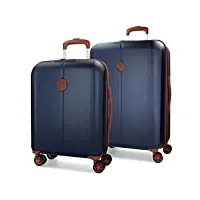 le potro ocuri jeu de valises bleu 55/70 cm rigide abs fermeture tsa intégré 118l 6,98 kg 4 roues doubles bagage à main, bleu, jeu de valises