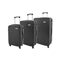 valise à quatre roues rigide conney, noir , full set, bagage rigide avec roulettes pivotantes