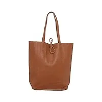 zwillingsherz sac en cuir - sac cabas 100 % cuir véritable - sac de qualité supérieure pour femme et fille - grand sac élégant - sac à bandoulière, marron