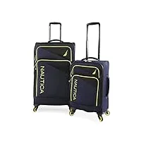 nautica emry lot de 2 valises souples, bleu marine/jaune, emry lot de 2 valises souples