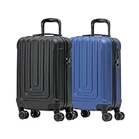 flight knight premium lot de 2 bagages a main legers - 8 roues spinner - serrure tsa & port usb - bagages approuves pour 100 compagnies aeriennes telles que easyjet, ryanair & jet2-55x35x20cm