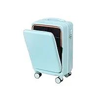 juemissa bagage à ouverture frontale bagage business valise trolley valise à roulettes universelle (color : blue, s : 42 * 27 * 67cm)