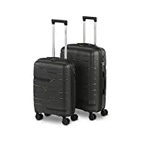 itaca - set de valises rigides 4 roulettes - valise grande taille, valise soute avion, bagages pour voyages, lot de valises à roulette. fabriquées en pp matériau résistant 760315, gris foncé