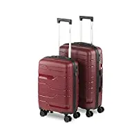 itaca - set de valises rigides 4 roulettes - valise grande taille, valise soute avion, bagages pour voyages, lot de valises à roulette. fabriquées en pp matériau résistant 760315, grenade