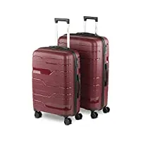 itaca - set de valises rigides 4 roulettes - valise grande taille, valise soute avion, bagages pour voyages, lot de valises à roulette. fabriquées en pp matériau résistant 760316, grenade