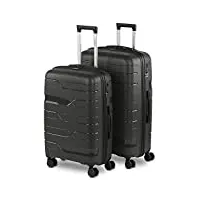 itaca - set de valises rigides 4 roulettes - valise grande taille, valise soute avion, bagages pour voyages, lot de valises à roulette. fabriquées en pp matériau résistant 760316, gris foncé