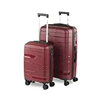itaca - set de valises rigides 4 roulettes - valise grande taille, valise soute avion, bagages pour voyages, lot de valises à roulette. fabriquées en pp matériau résistant 760317, grenade