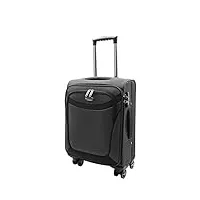 a1 fashion goods valise de qualité supérieure à 4 roues souple extensible et légère avec serrure tsa, noir , cabin | h54 x l36 x w20 cm, 30l, 2.5kg, valises extensibles à roulettes souples