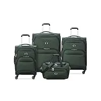 delsey paris sky max 2.0 softside valise extensible à roulettes pivotantes, vert, 4 piece set w/duffel, sky max 2.0 softside bagage extensible avec roulettes pivotantes