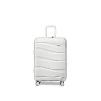 kono valise bagage cabine 55x40x20 cm rigide polypropylène valise de voyage à 4 roulettes et serrure tsa