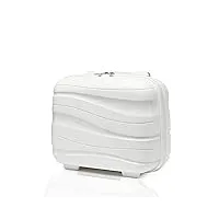 kono vanity case rigide abs léger portable 34x30x17cm trousse de toilette pour voyage, blanc
