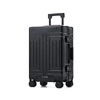 gmt zero 20" (noir) valise cabine en aluminium intégral haut de gamme | bagage à main sans fermeture éclair