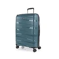 jaslen - valise moyenne - valise soute avion rigide 4 roulettes - valise de voyage résistante en polypropylène - valise ultra légère avec verrouillage tsa/cadenas à combinaison, bleu métallique
