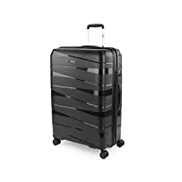 jaslen - valise grande taille rigide 4 roulettes - résistante valise grande taille xxl légère - valise soute avion de voyage résistante en matériau pp. combinaison tsa 161370, noir