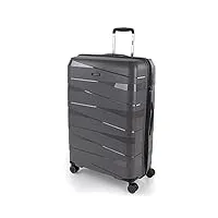 jaslen - valise grande taille rigide 4 roulettes - résistante valise grande taille xxl légère - valise soute avion de voyage résistante en matériau pp. combinaison tsa 161370, brun métallique