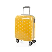 skpat - valise cabine - bagages cabine. petite valise rigide 4 roulettes soldes. bagage cabine avion - petite valise - valise 55x40x20 - bagage cabine résistant avec cadenas à combinaison 66450, jaune
