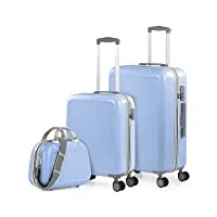 itaca - set valise rigide, lot de valises soute avion 4 roulettes - sets de bagages, valise à roulette en soldes pour voyages. lot valise: ensemble pour voyages élégants 702600b, bleu