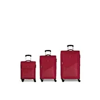 lisbonne valise souple (cabine, medium et large) avec capacité de 211 l, rouge, rouge, ensembles de bagages