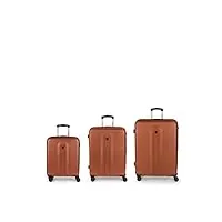 jeu de valises rigides (cabine, moyenne et grande) avec capacité de 207 l, orange, jeux de valises