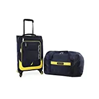 nautica pathfinder lot de 2 valises souples bleu marine/jaune, bleu marine/jaune, pathfinder, bleu marine/jaune, pathfinder lot de 2 valises souples