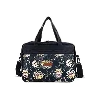 sac de voyage pliable grand 40x30x20 cm - sac de bagage à main pour avion week-end sac de planche valise poignée attachable noir rétro