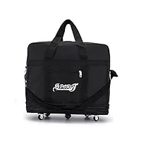 valise pliable extensible 2022 - sac de voyage léger - approuvé par la cabine - avec roulettes - valise à main, noir , l