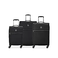 delsey paris - brochant 2 - set de 3 valises rigides - noir