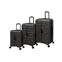 it luggage jumbo lot de 3 valises rigides extensibles à 8 roues, gris mouette foncé, 3 pièces, gris mouette foncé, 3 pièces, gris foncé, 3 pc set, jumbo lot de 3 valises rigides extensibles