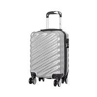 trendyshop365 messina coffret de voyage et valises rigide 4 roues serrure à combinaison, argenté, boardcase - größe xs, valise