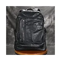 mguotp sac à dos multifonctionnel unisexe for hommes sac à dos de voyage for hommes sac d'ordinateur en cuir souple de style collège grand sac (taille: 40 * 33 * 15 cm couleur: a)