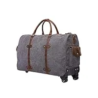 valise trolley de voyage sac fourre-tout à roulettes valise cabine - bagage cabine valise à roulettes légère parfaitement adaptée à la plupart des grandes compagnies aériennes (couleur : gris, taille