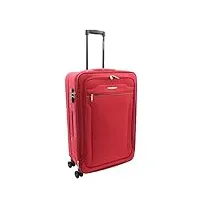 a1 fashion goods valise à 4 roues ultra légère et souple avec verrou à chiffres, sacs de voyage flottants, rouge, medium check-in size, valise