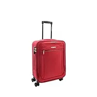 valise à 4 roues ultra légère et souple avec cadenas à chiffres extensibles, rouge, small cabin size, valise
