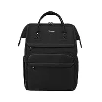 lovevook sac à dos ordinateur portable 17 pouces, imperméable sac a dos femme sac à dos pc portable chic pour collège affaire scolaire voyage, noir b