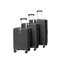 mgob valises cabine extensible trolley rigide sets de bagages 4 roulettes doubles pivotantes et serrure tsa