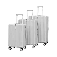 mgob valises cabine extensible trolley rigide sets de bagages 4 roulettes doubles pivotantes et serrure tsa