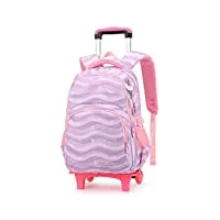 sac à dos à roulettes pour filles trolley sacs d'école sacs à dos pour ordinateur portable étudiants bookbag voyage bagages valise sac - cadeau ado