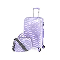 itaca - set valise rigide, lot de valises soute avion 4 roulettes - sets de bagages, valise à roulette en soldes pour voyages. lot valise: ensemble pour voyages élégants 702460b, mauve
