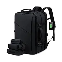 lovevook sac à dos voyage cabine avion 40l grand bagage à main antivol sac à dos ordinateur portable 17 pouces imperméable homme femme noir