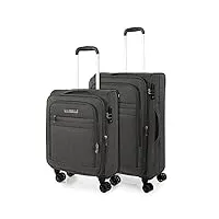 jaslen - set valise souples à 4 roulettes - lot valise tissu à roulette - sets de bagages pour soute avion, soldes sur set de valises à roulettes. verrouillage à combinaison 101115, anthracite