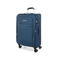 jaslen - valise grande taille et valise souple à roulettes - valise soute avion 23kg, valise xl pratique. cadenas à combinaison 101160, bleu