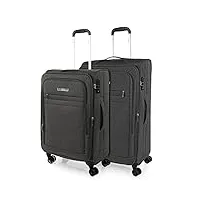 jaslen - set valise souples à 4 roulettes - lot valise tissu à roulette - sets de bagages pour soute avion, soldes sur set de valises à roulettes. verrouillage à combinaison 101116, anthracite