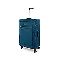jaslen - grande valise tissu roulette - valise grande taille xxl résistante en matériau eva - valise souple ultra légère 4 roulettes avec verrouillage tsa/cadenas à combinaison, bleu