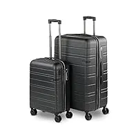 jaslen - valises. lot de valise rigides 4 roulettes - valise grande taille, valise soute avion, bagages pour voyages.ensemble valise voyage. verrouillage à combinaison 171217, noir