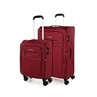 jaslen - set valise souples à 4 roulettes - lot valise tissu à roulette - sets de bagages pour soute avion, soldes sur set de valises à roulettes. verrouillage à combinaison 101117, grenade