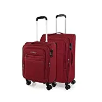 jaslen - set valise souples à 4 roulettes - lot valise tissu à roulette - sets de bagages pour soute avion, soldes sur set de valises à roulettes. verrouillage à combinaison 101115, grenade