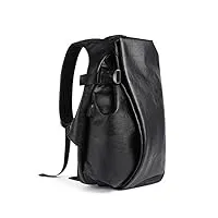 yanyueshop sac à dos en cuir pour hommes sac d'école pour adolescents pour hommes (couleur : noir)