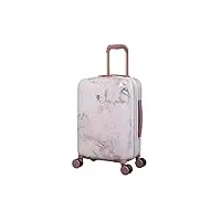 it luggage sheen valise rigide extensible à 8 roues 55,9 cm, imprimé marmo rose, 55,9 cm (22"), sheen valise rigide extensible à roulettes pivotantes 55,9 cm