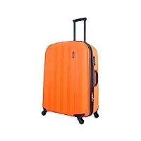 luggage x lot de 2 valises pivotantes rigides avec serrure à combinaison xl 77 cm (126,7 litres) + m 66 cm (78,7 litres), orange, extra large 77 cm + medium 66 cm, valise hardside pratiquement